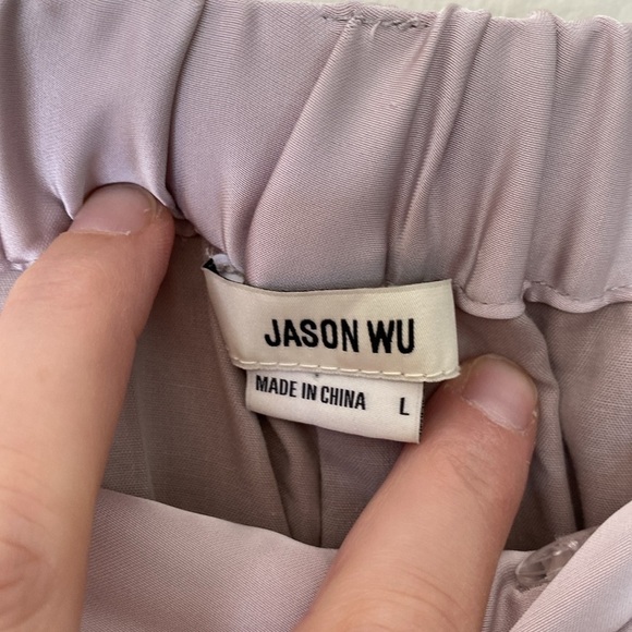 Jason Wu pleated slacks women’s large lavender silky shiny trousers EUC - Picture 3 of 5
